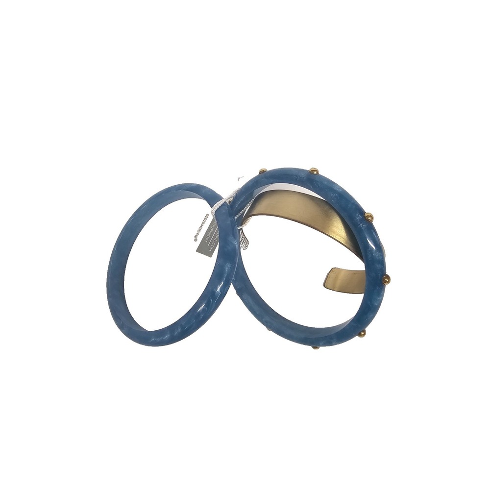 New with tags Mudpie‎ Resin Bangle Gift Set blue and gold (3 bracelets in set)
